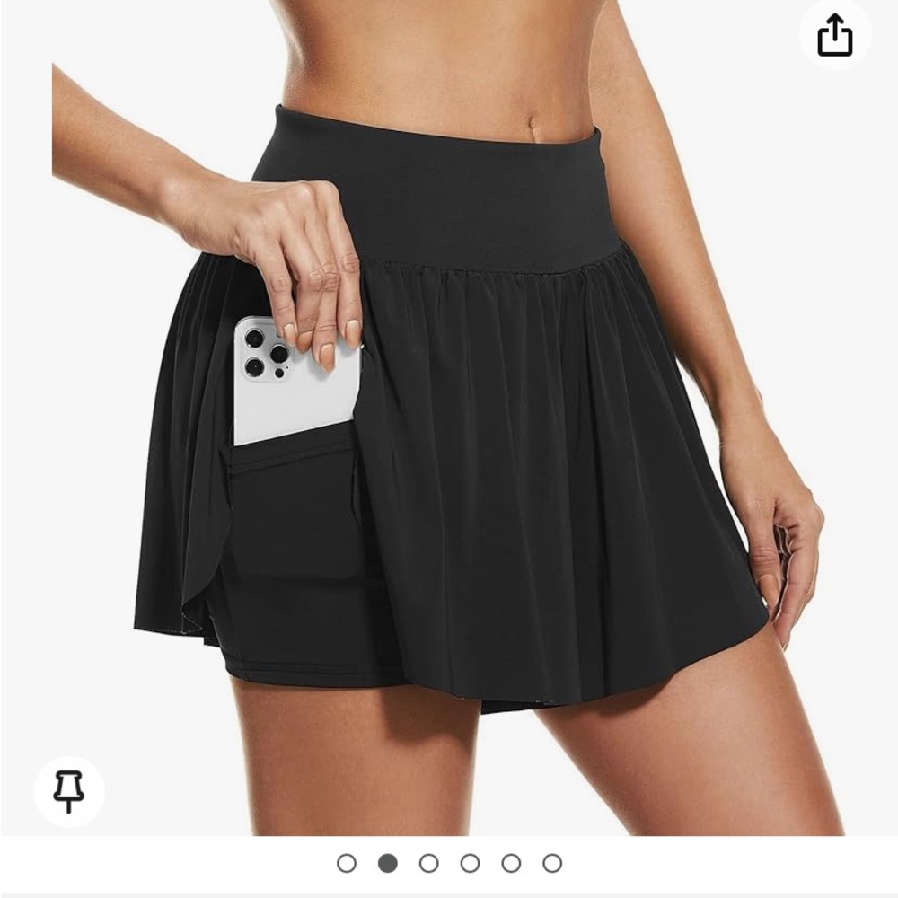 Black Athletic Skort with Pocket‎